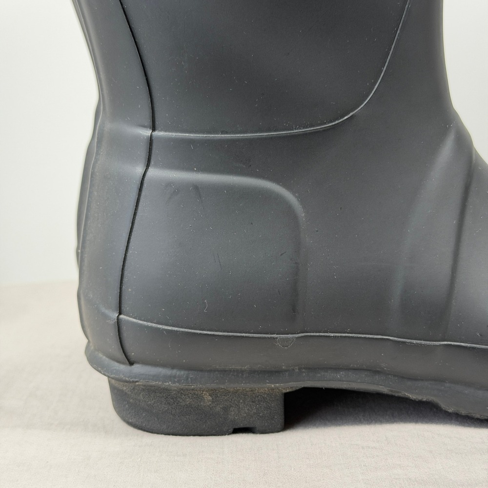Hunter Original Short Rain Boots Womens US 8 EU 39 Black Matte Waterproof Rubber - Picture 7 of 16